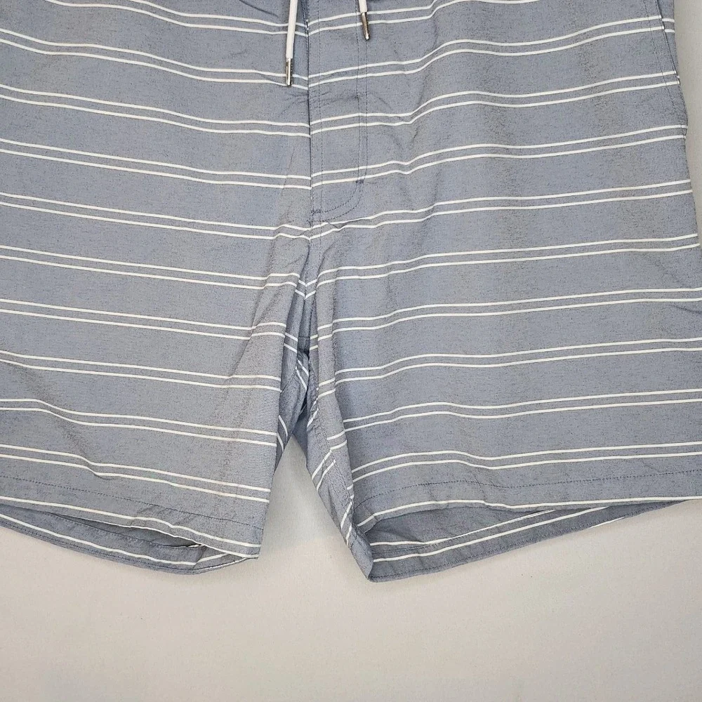 Bonobos Swim Trunks Men's XL (35) Shorts Gray Striped‎ Flat front